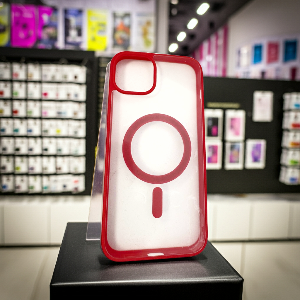 Cover trasparente magsafe Iphone 15 Plus- rosso - MOKO