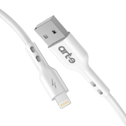 Cavo USB-A Lightning Arte Data Strong 2m Bianco - dettaglio connettore Lightning