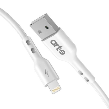 Cavo USB-A Lightning Arte Data Strong 2m Bianco - dettaglio connettore Lightning