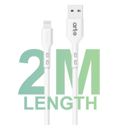 Cavo USB-A Lightning Arte Data Strong 2m Bianco - in uso laptop