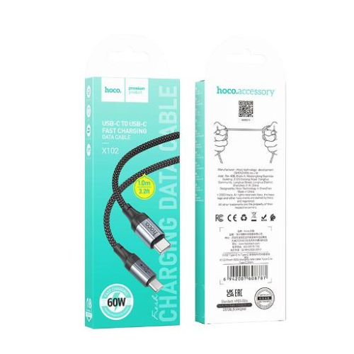 Cavo Hoco X102 Fresh USB-C to USB-C Nylon PD 60W - vista 1