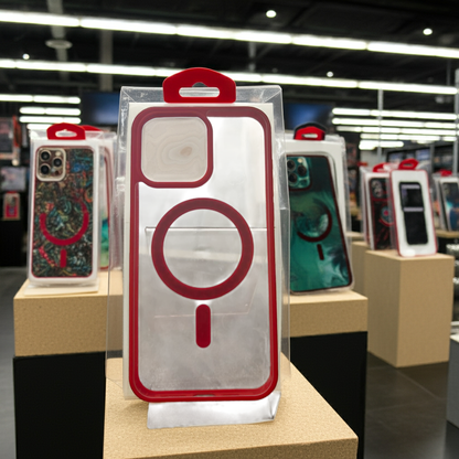 Cover trasparente iPhone 15 Pro Max MagSafe - rosso - MOKO