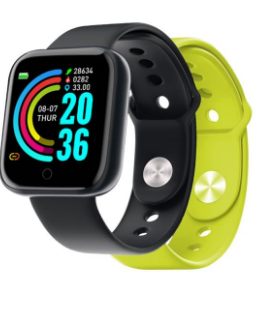 ILOX Smartwatch Sportivo con 2 cinturini nero e giallo