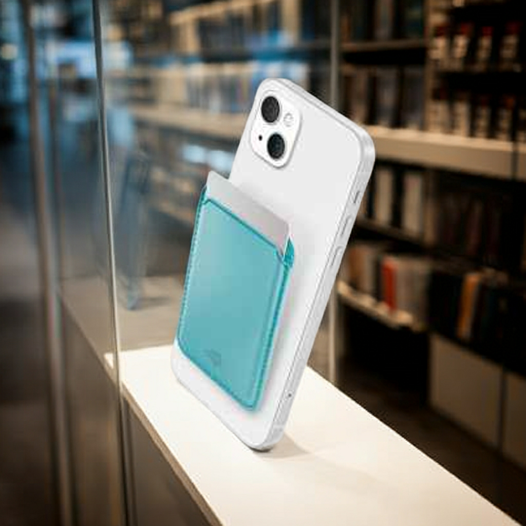 Portafoglio magnetico celeste: stile e praticità in un unico accessorio - MOKO