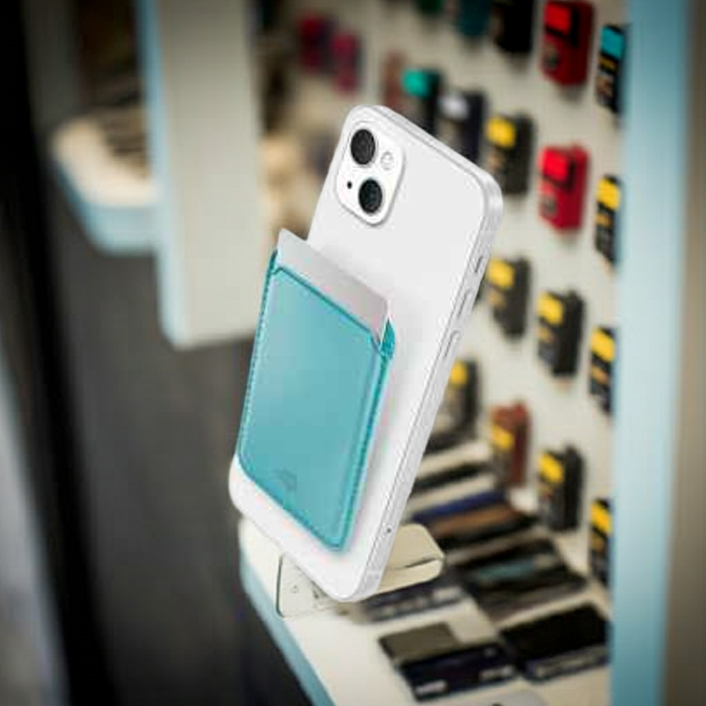 Portafoglio magnetico celeste: stile e praticità in un unico accessorio - MOKO